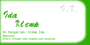 ida klemp business card